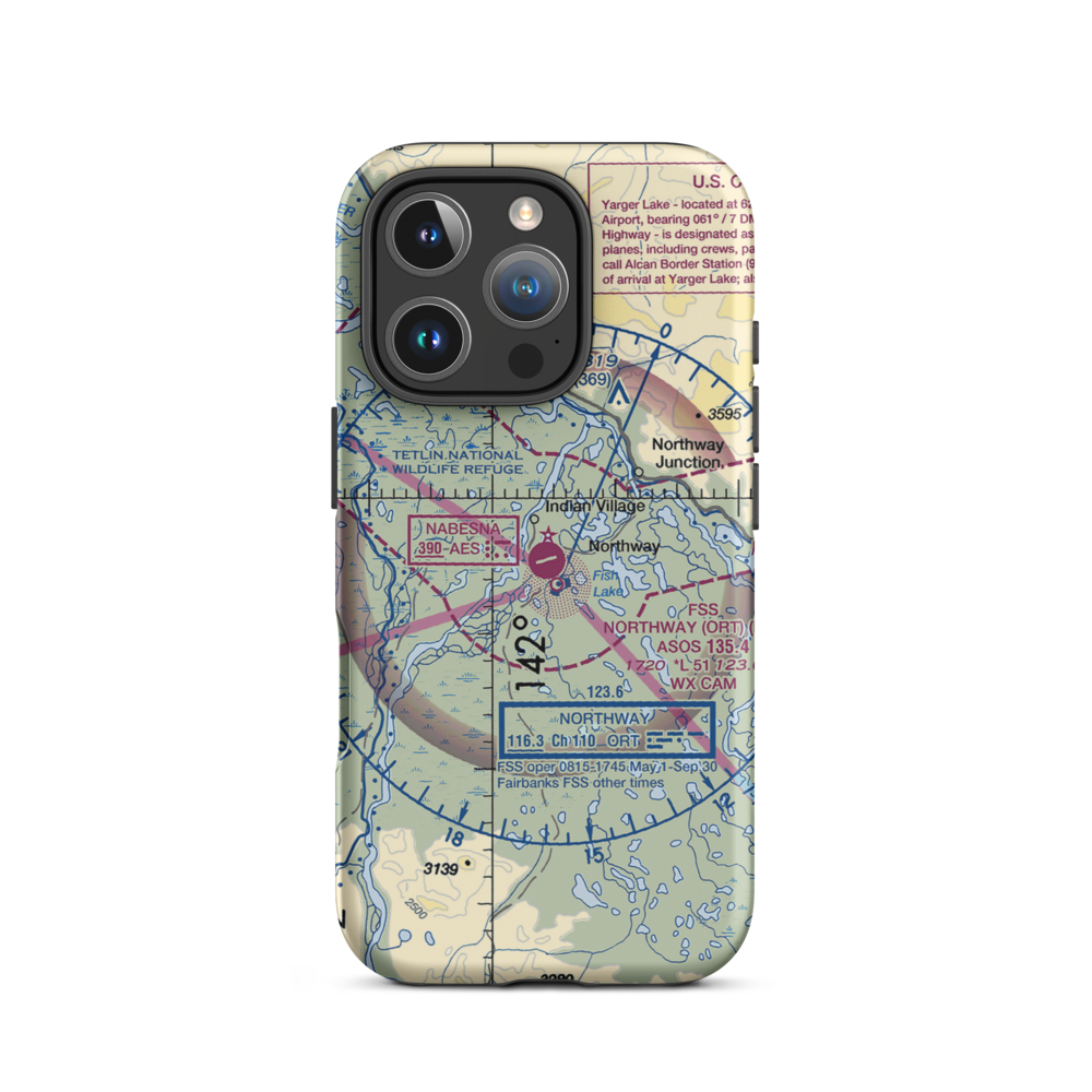 Northway Airport (ORT) VFR Sectional  Tough iPhone Case iPhone 16 Pro model shown