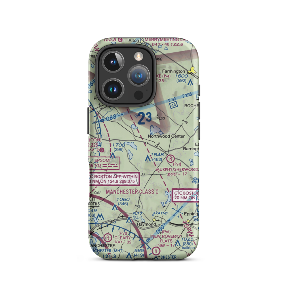 Northwood Airport (NH84) VFR Sectional  Tough iPhone Case iPhone 16 Pro model shown