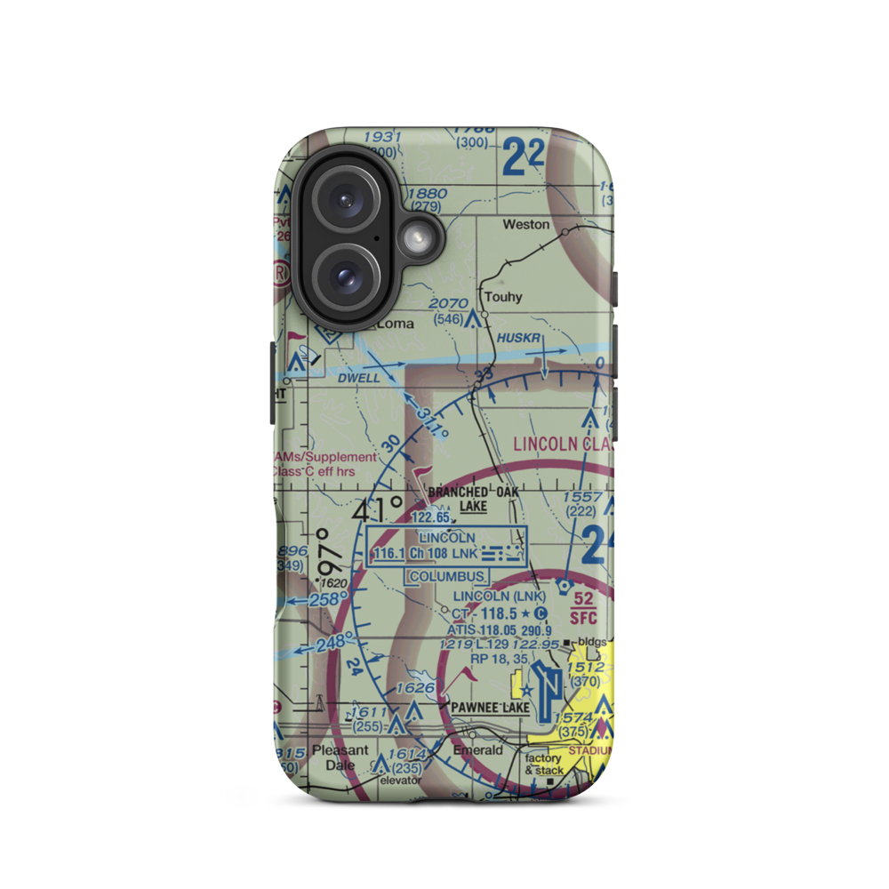 Novotny/Tonar Farms Airport (NE88) VFR Sectional  Tough iPhone Case iPhone 16 model shown