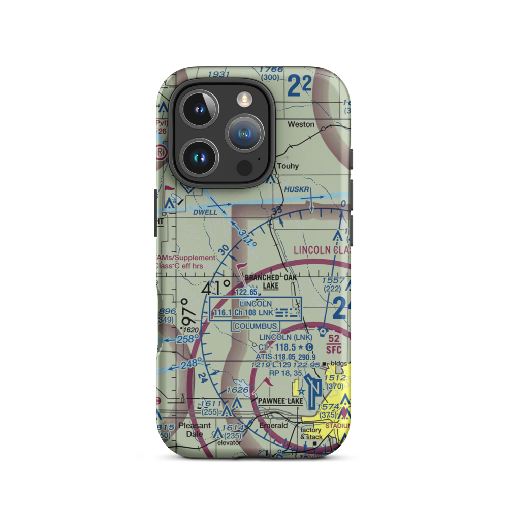 Novotny/Tonar Farms Airport (NE88) VFR Sectional  Tough iPhone Case iPhone 16 Pro model shown
