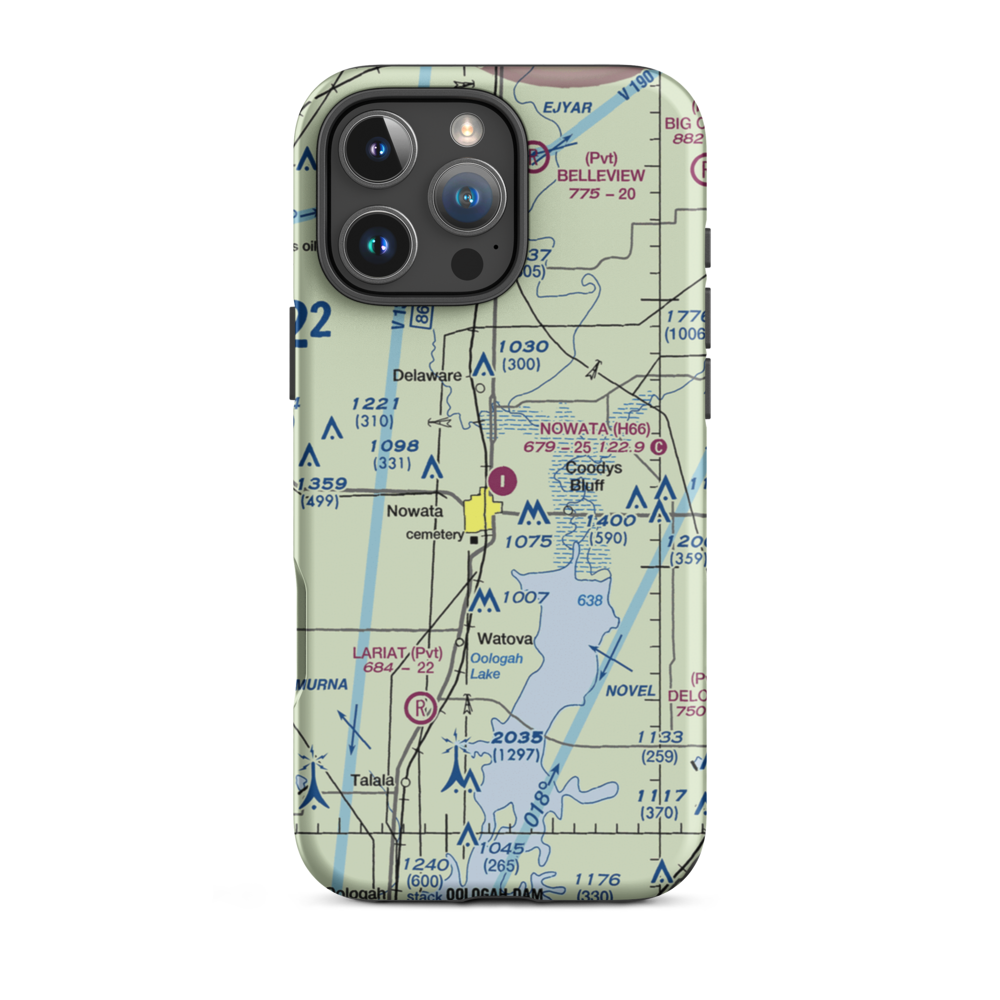 Nowata Municipal Airport (H66) VFR Sectional  Tough iPhone Case iPhone 16 Pro Max model shown