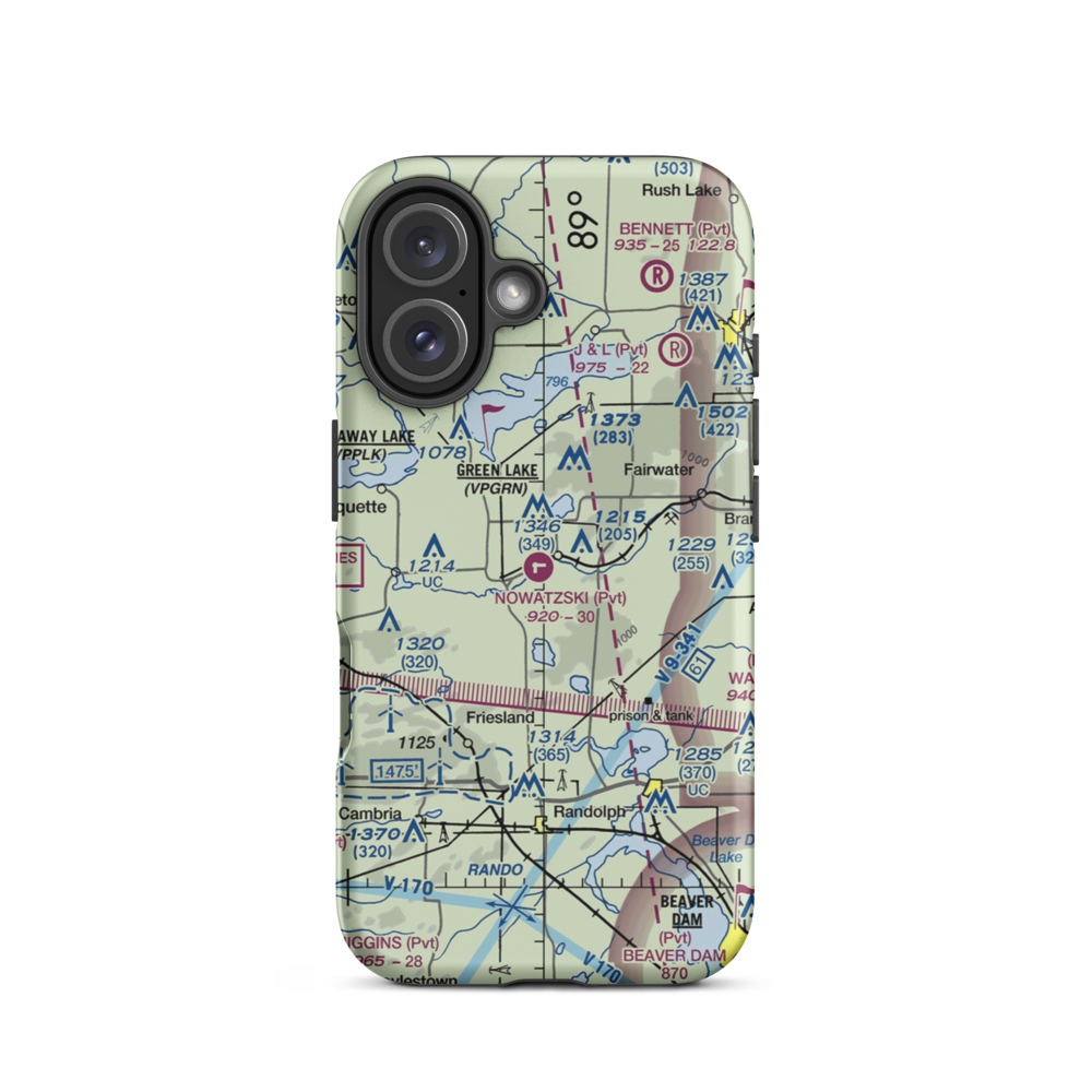 Nowatzski Field (13WI) VFR Sectional  Tough iPhone Case iPhone 16 model shown