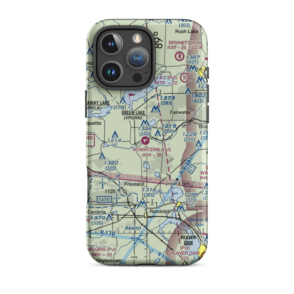 Nowatzski Field (13WI) VFR Sectional  Tough iPhone Case iPhone 16 Pro Max model shown
