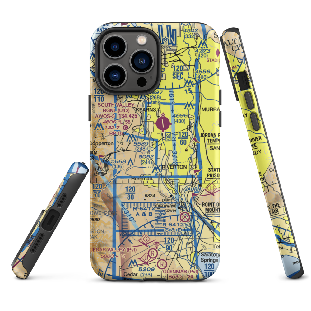 Number 18 Airport (UT13) VFR Sectional  Tough iPhone Case iPhone 13 Pro Max model shown