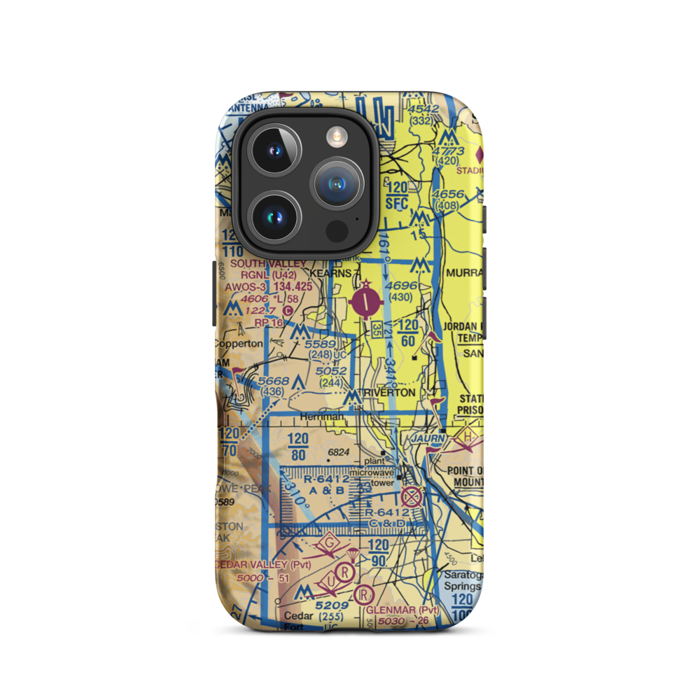Number 18 Airport (UT13) VFR Sectional  Tough iPhone Case iPhone 16 Pro model shown