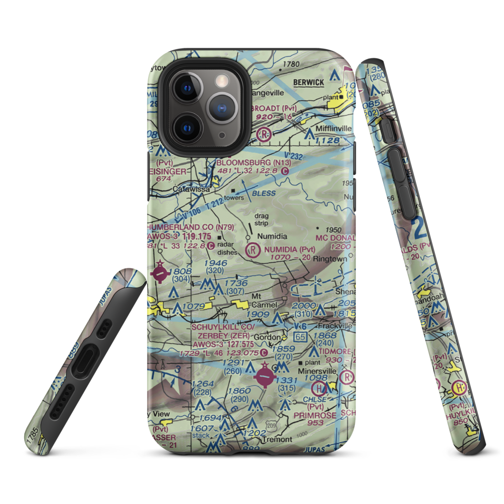 Numidia Airport (8PA0) VFR Sectional  Tough iPhone Case iPhone 11 Pro model shown