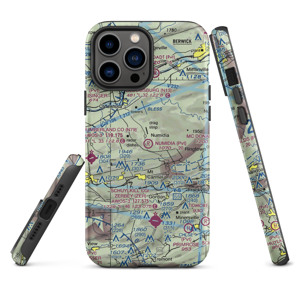 Numidia Airport (8PA0) VFR Sectional  Tough iPhone Case iPhone 13 Pro Max model shown