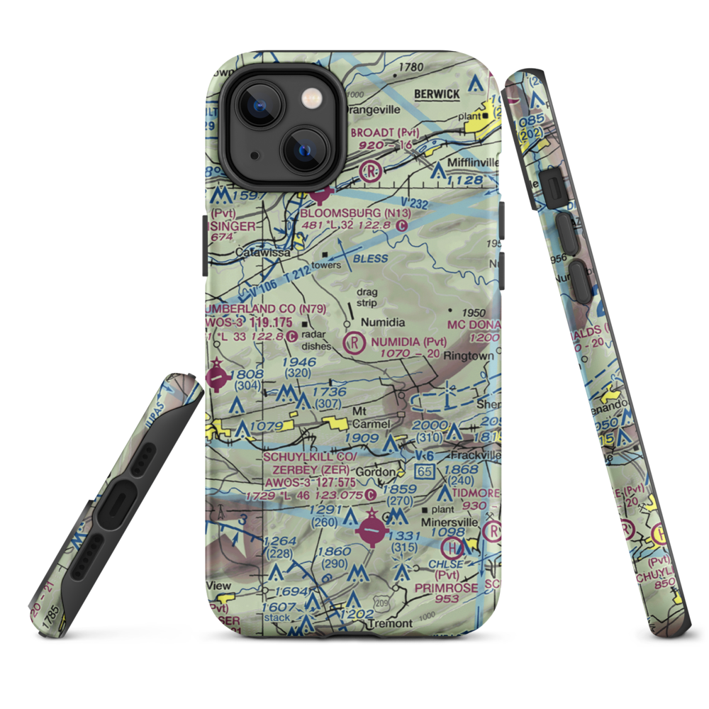 Numidia Airport (8PA0) VFR Sectional  Tough iPhone Case iPhone 14 Plus model shown