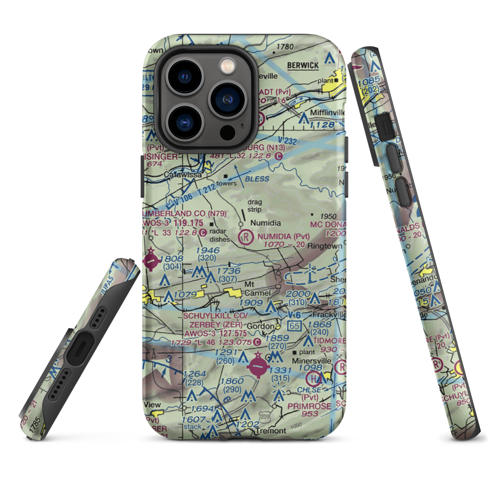Numidia Airport (8PA0) VFR Sectional  Tough iPhone Case iPhone 14 Pro Max model shown