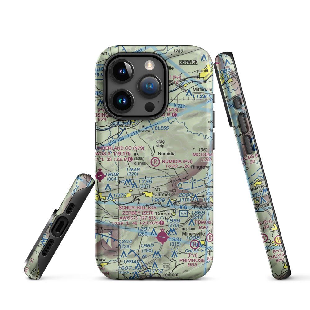 Numidia Airport (8PA0) VFR Sectional  Tough iPhone Case iPhone 15 Pro model shown
