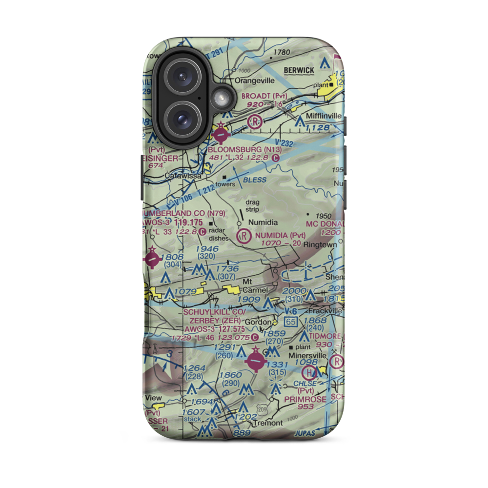 Numidia Airport (8PA0) VFR Sectional  Tough iPhone Case iPhone 16 Plus model shown