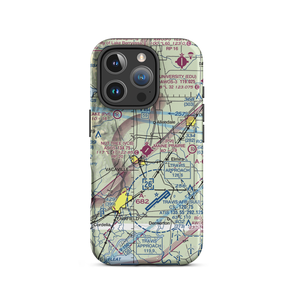Nut Tree Airport (VCB) VFR Sectional  Tough iPhone Case iPhone 16 Pro model shown