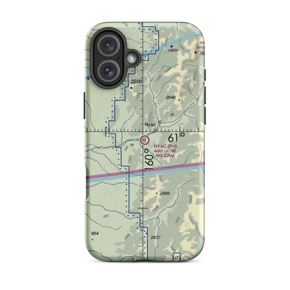 Nyac Airport (ZNC) VFR Sectional  Tough iPhone Case iPhone 16 Plus model shown