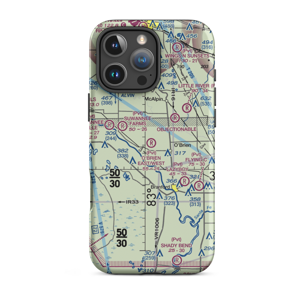 O'Brien Airpark East/West Airport (FD71) VFR Sectional  Tough iPhone Case iPhone 16 Pro Max model shown