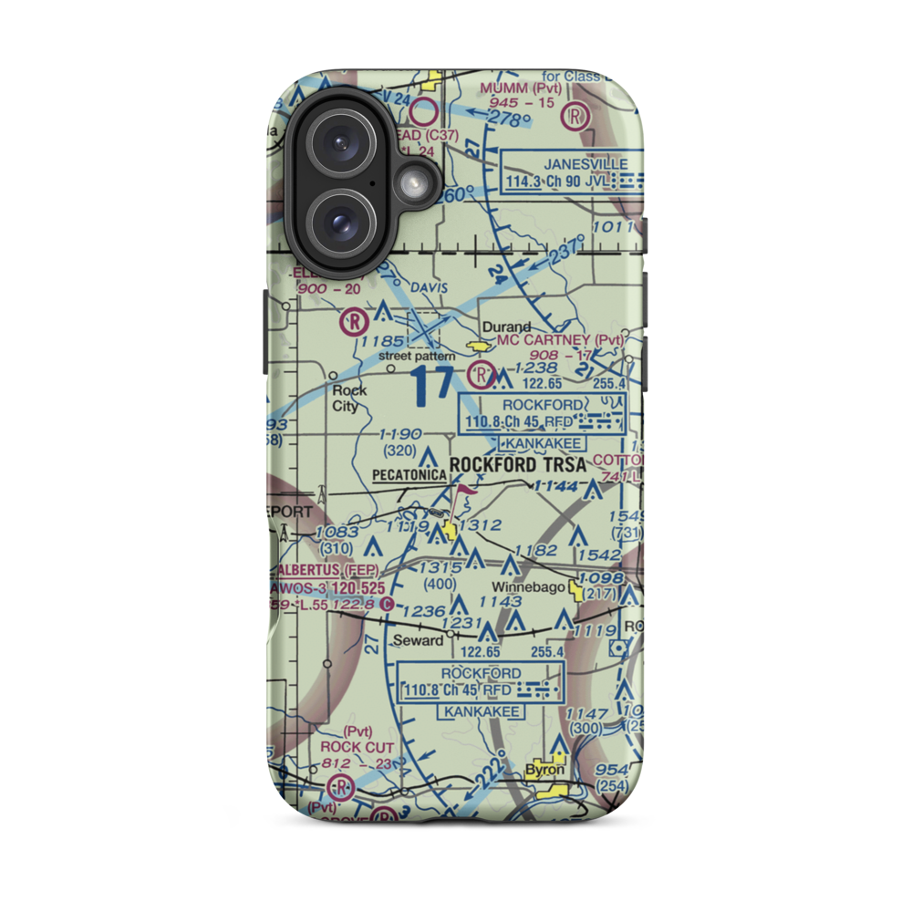 O'Connor Field (8IL5) VFR Sectional  Tough iPhone Case iPhone 16 Plus model shown