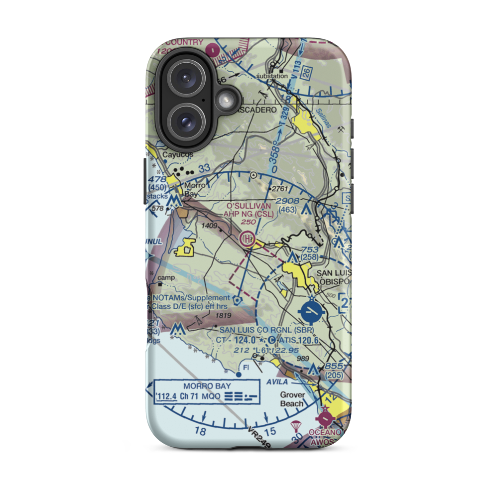 O'Sullivan Army Heliport (CSL) VFR Sectional  Tough iPhone Case iPhone 16 Plus model shown