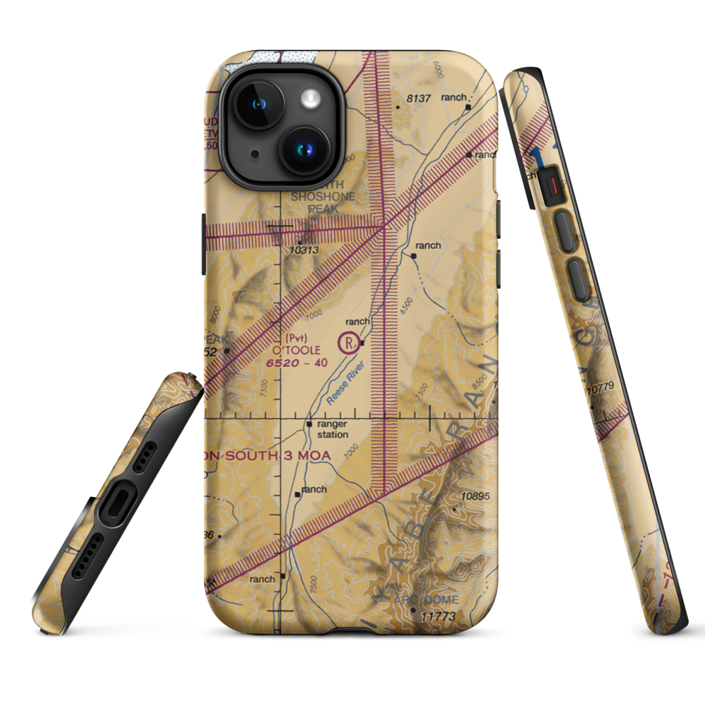 O'Toole Ranch Airport (NV02) VFR Sectional  Tough iPhone Case iPhone 15 Plus model shown