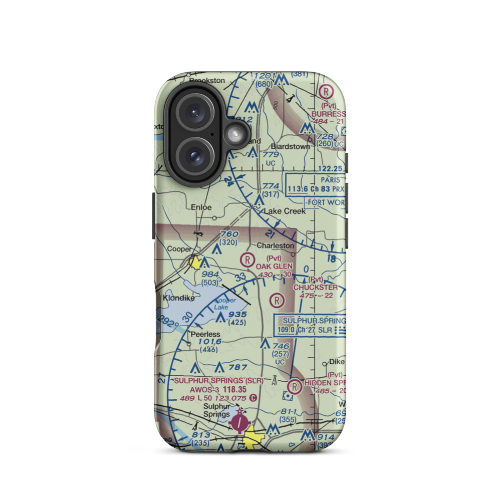 Oak Glen Ranch Airport (3TS9) VFR Sectional  Tough iPhone Case iPhone 16 model shown
