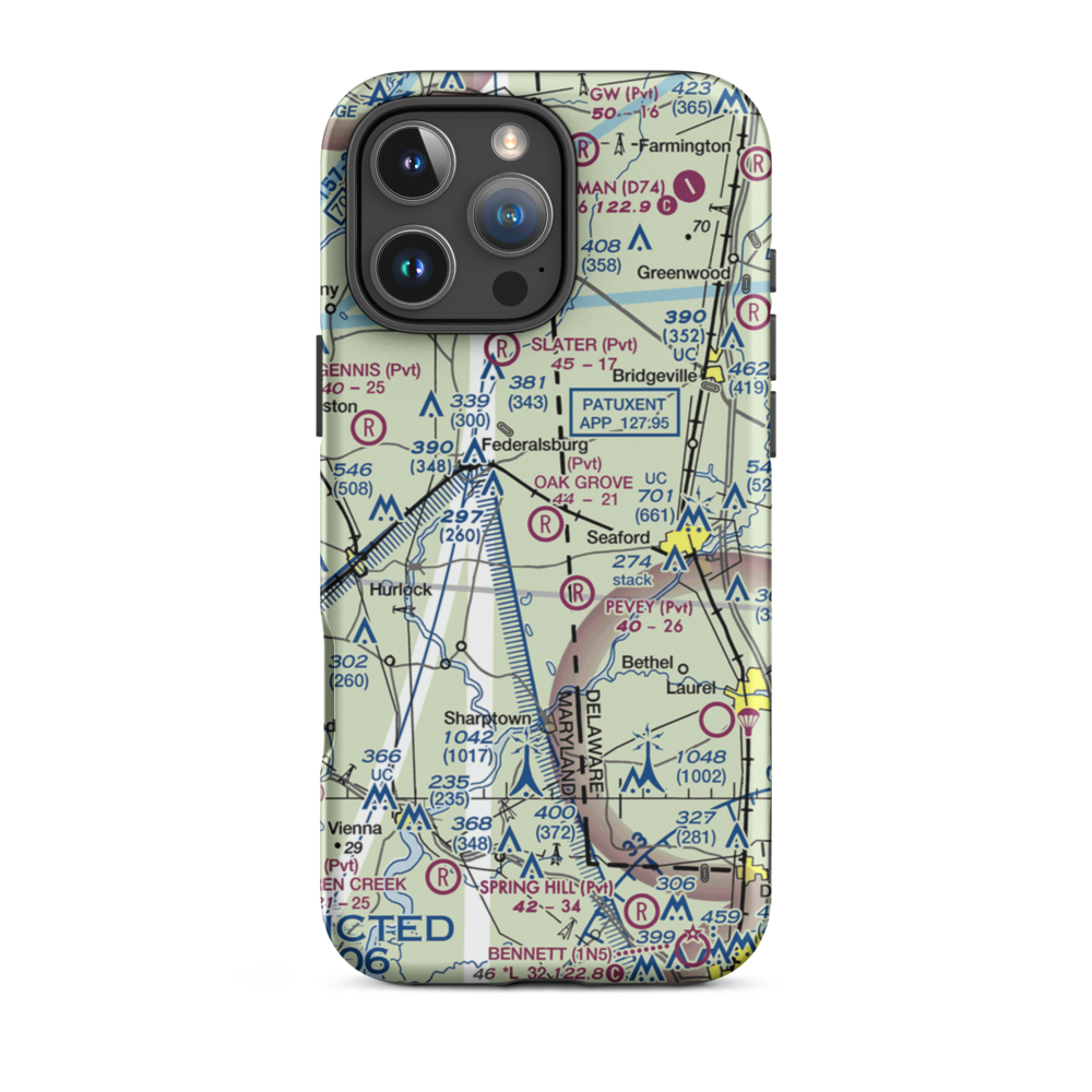 Oak Grove Farm Airport (5MD4) VFR Sectional  Tough iPhone Case iPhone 16 Pro Max model shown