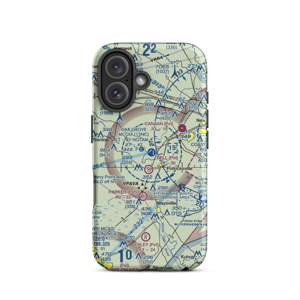 Oak Grove Marine Corps Outlying Field (13NC) VFR Sectional  Tough iPhone Case iPhone 16 model shown