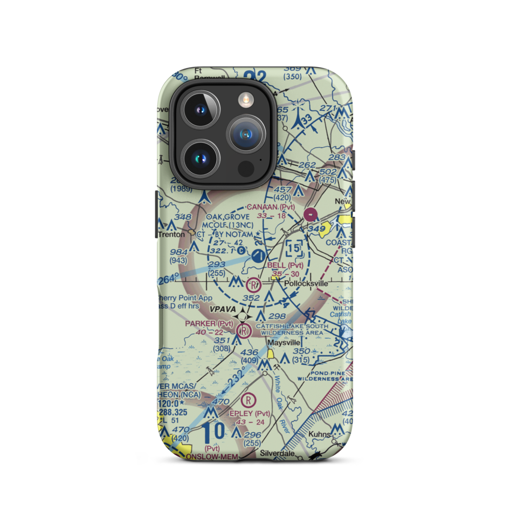 Oak Grove Marine Corps Outlying Field (13NC) VFR Sectional  Tough iPhone Case iPhone 16 Pro model shown