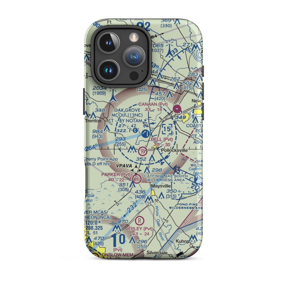 Oak Grove Marine Corps Outlying Field (13NC) VFR Sectional  Tough iPhone Case iPhone 16 Pro Max model shown