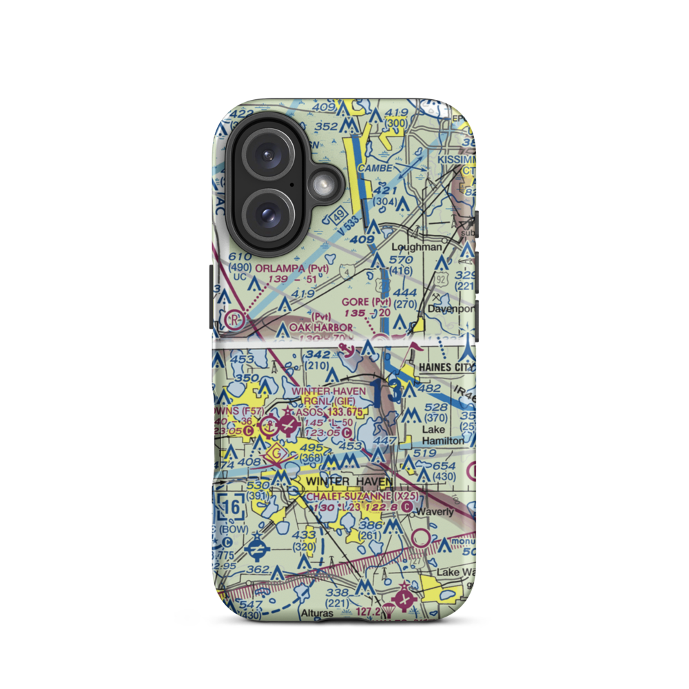 Oak Harbor Seaplane Base (FA73) VFR Sectional  Tough iPhone Case iPhone 16 model shown