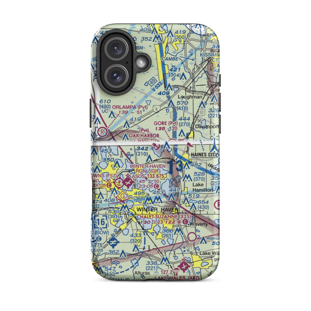 Oak Harbor Seaplane Base (FA73) VFR Sectional  Tough iPhone Case iPhone 16 Plus model shown