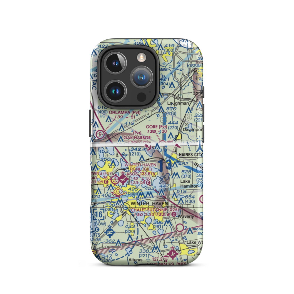 Oak Harbor Seaplane Base (FA73) VFR Sectional  Tough iPhone Case iPhone 16 Pro model shown