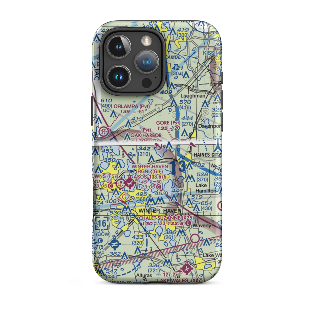 Oak Harbor Seaplane Base (FA73) VFR Sectional  Tough iPhone Case iPhone 16 Pro Max model shown