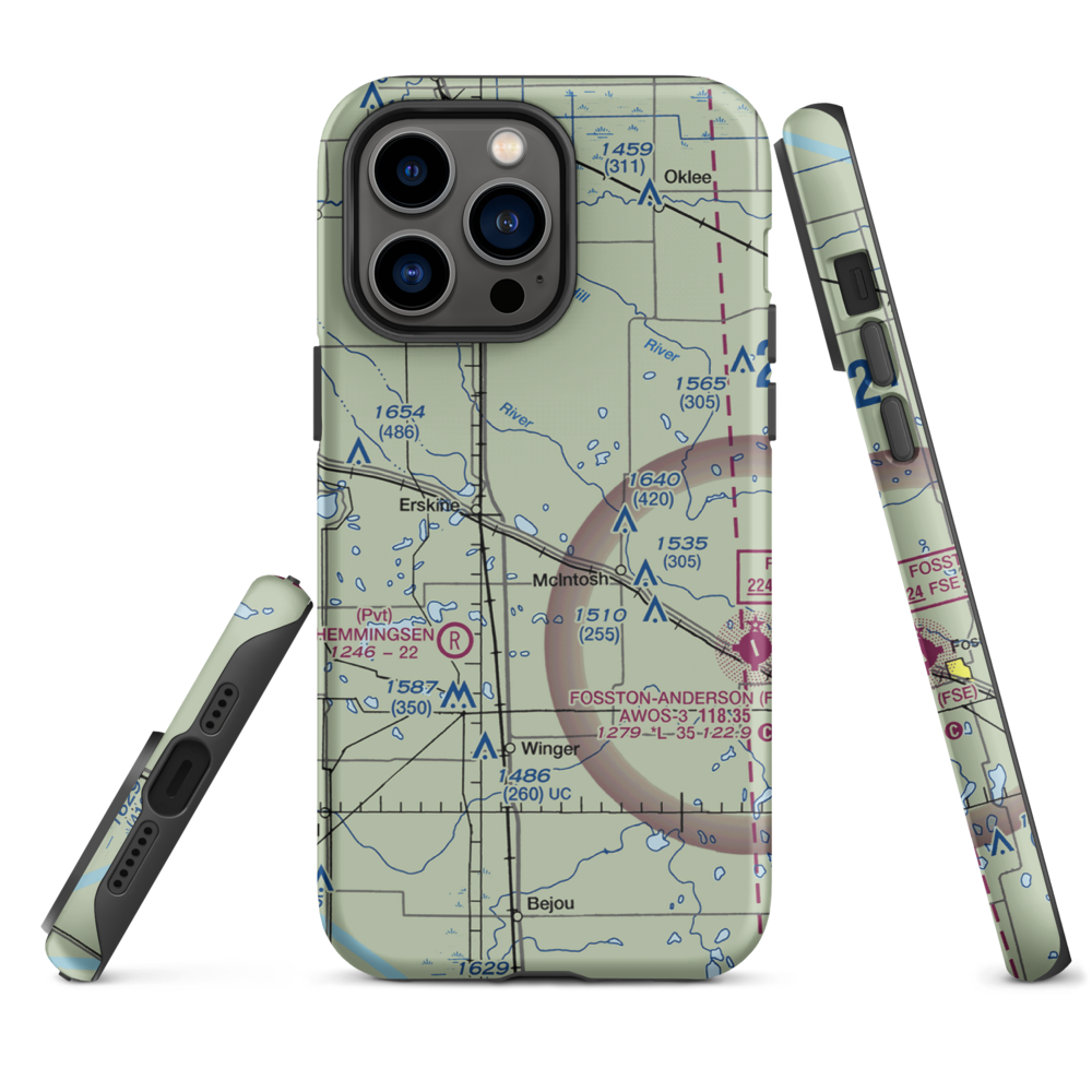 Oak Lake Air Strip (MN42) VFR Sectional  Tough iPhone Case iPhone 14 Pro Max model shown