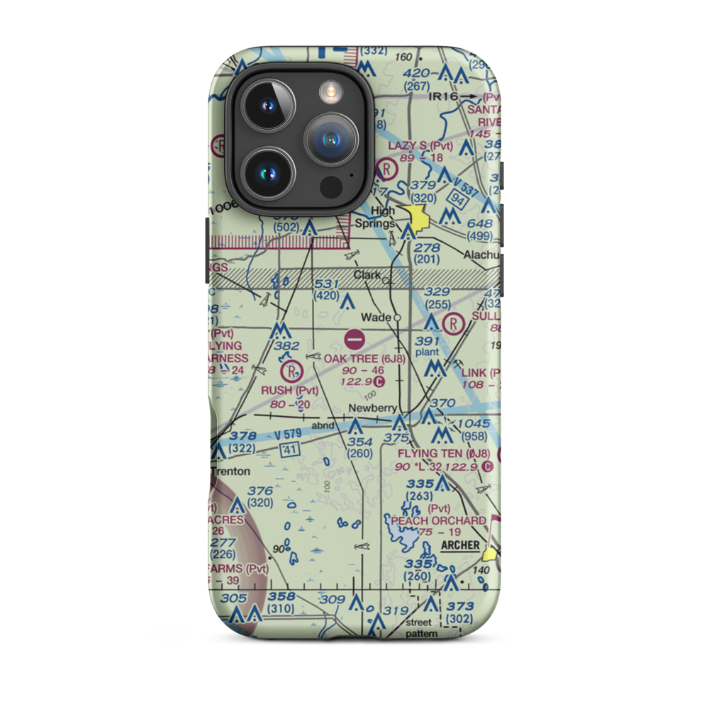 Oak Tree Landing (6J8) VFR Sectional  Tough iPhone Case iPhone 16 Pro Max model shown