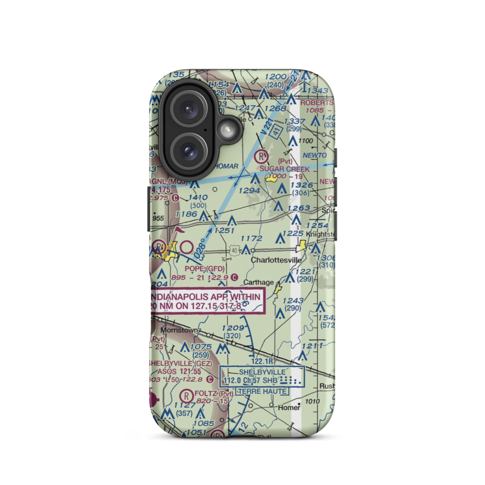 Oakes Field (66IN) VFR Sectional  Tough iPhone Case iPhone 16 model shown