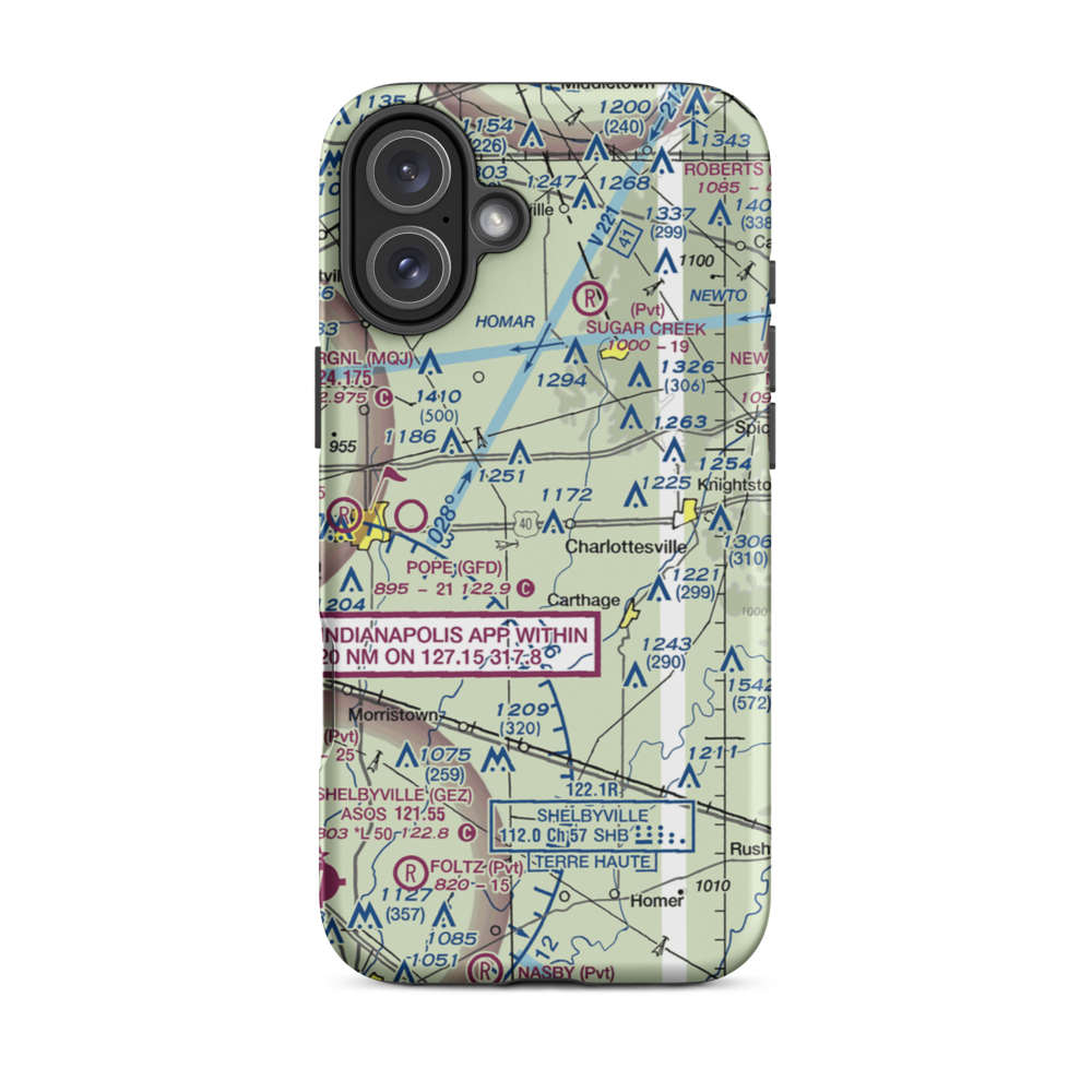 Oakes Field (66IN) VFR Sectional  Tough iPhone Case iPhone 16 Plus model shown