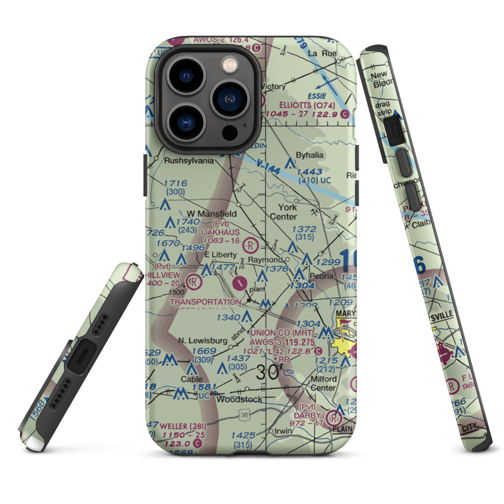 Oakhaus Landing Airport (5OH6) VFR Sectional  Tough iPhone Case iPhone 13 Pro Max model shown