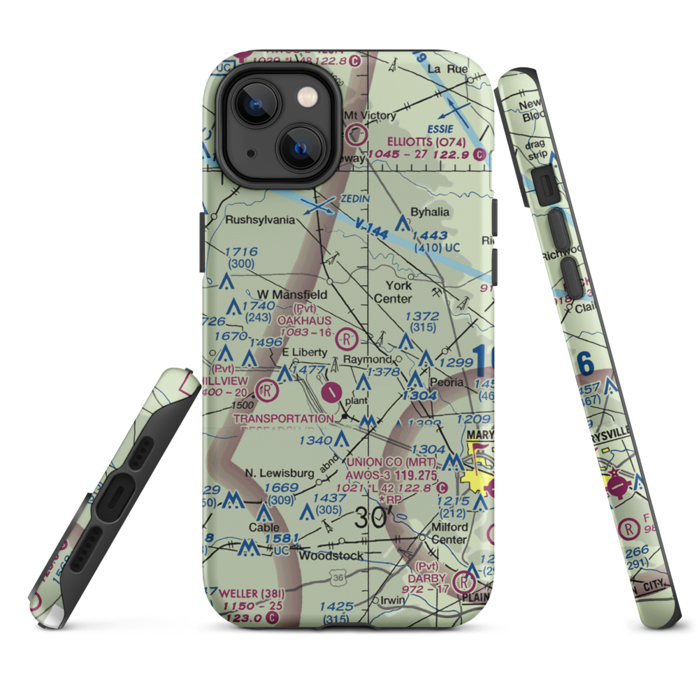 Oakhaus Landing Airport (5OH6) VFR Sectional  Tough iPhone Case iPhone 14 Plus model shown