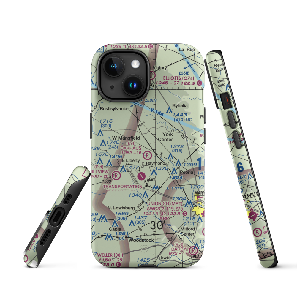 Oakhaus Landing Airport (5OH6) VFR Sectional  Tough iPhone Case iPhone 15 model shown