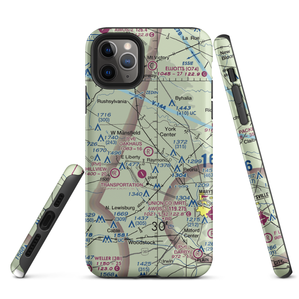 Oakhaus Landing Airport (5OH6) VFR Sectional  Tough iPhone Case iPhone 11 Pro Max model shown