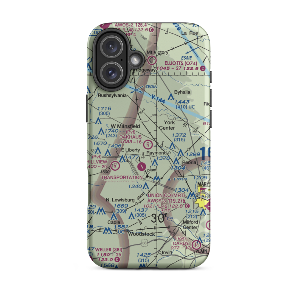 Oakhaus Landing Airport (5OH6) VFR Sectional  Tough iPhone Case iPhone 16 Plus model shown