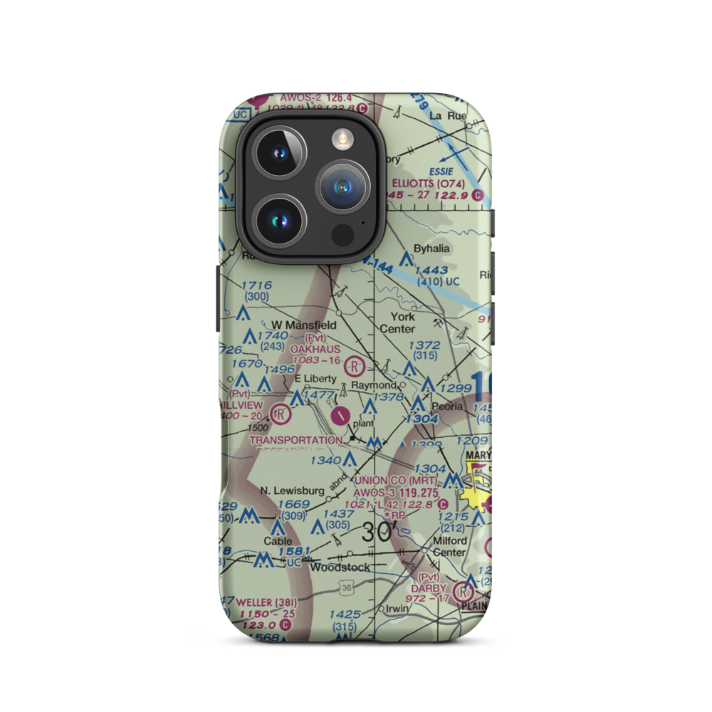Oakhaus Landing Airport (5OH6) VFR Sectional  Tough iPhone Case iPhone 16 Pro model shown