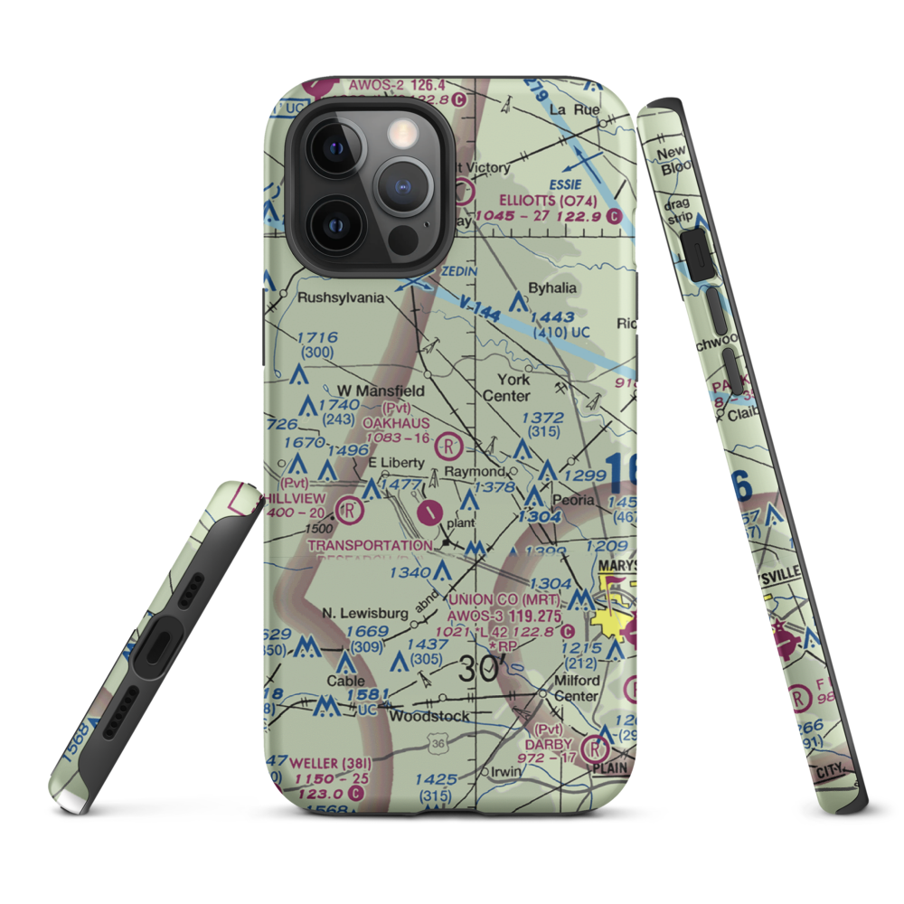 Oakhaus Landing Airport (5OH6) VFR Sectional  Tough iPhone Case iPhone 12 Pro Max model shown