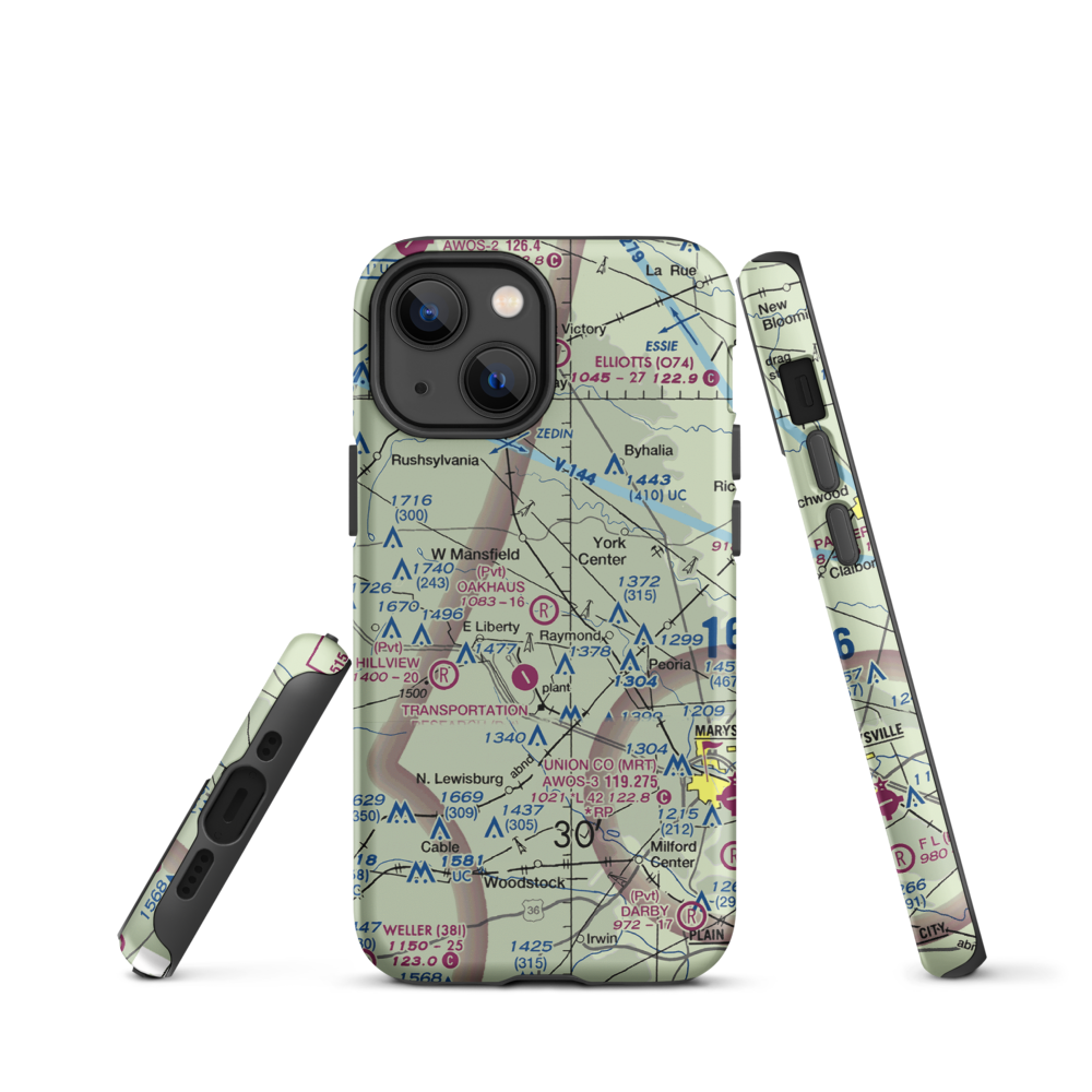 Oakhaus Landing Airport (5OH6) VFR Sectional  Tough iPhone Case iPhone 13 mini model shown