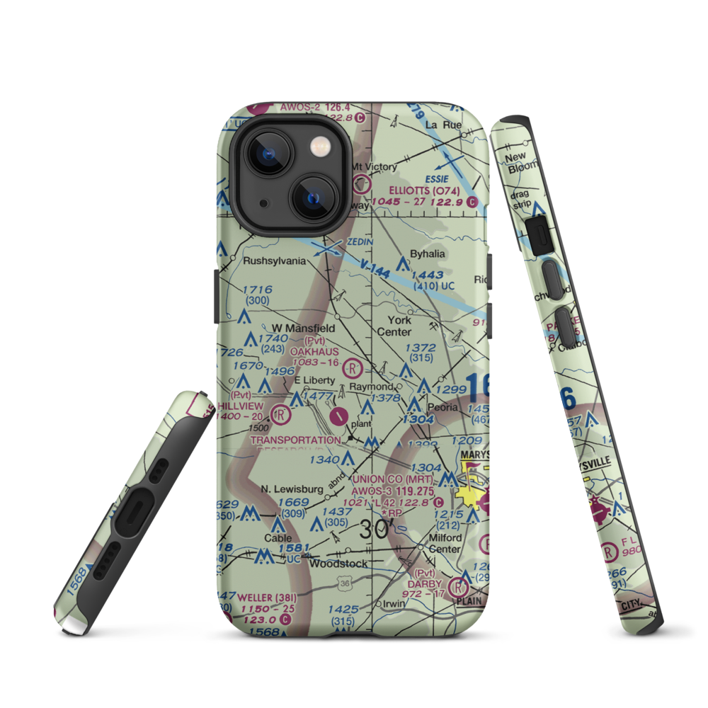Oakhaus Landing Airport (5OH6) VFR Sectional  Tough iPhone Case iPhone 13 model shown