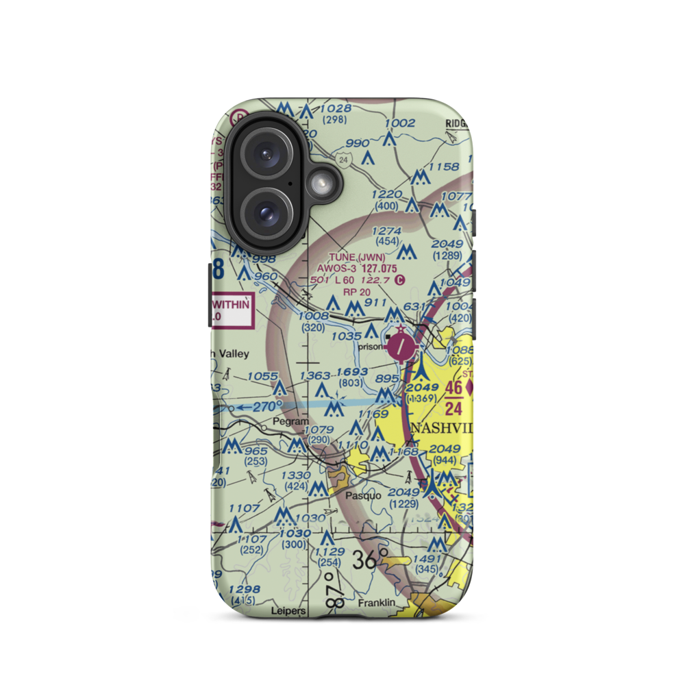 Oakley Airport (TN79) VFR Sectional  Tough iPhone Case iPhone 16 model shown