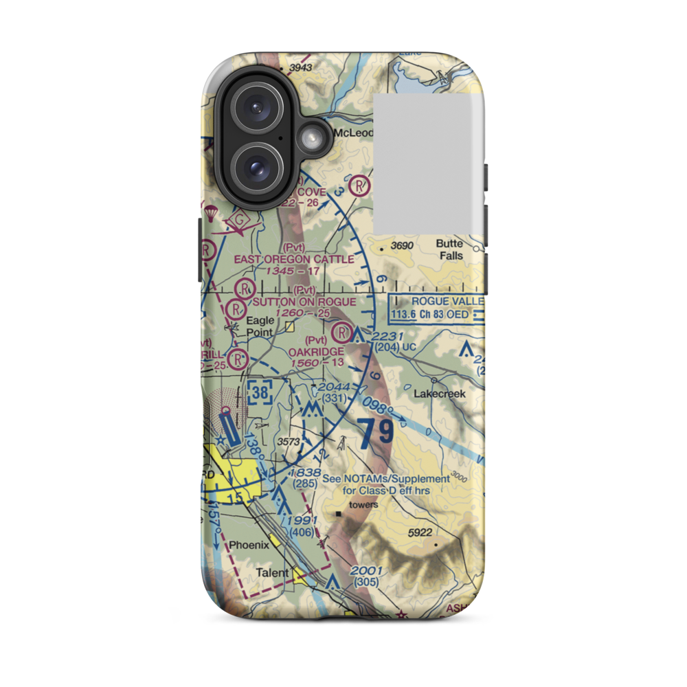 Oakridge Ranch Airport (26OG) VFR Sectional  Tough iPhone Case iPhone 16 Plus model shown