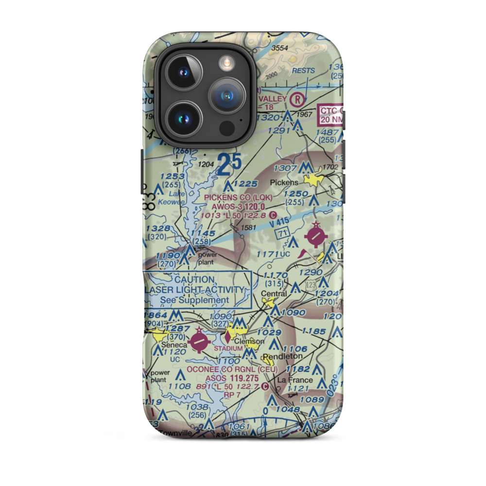 Oakview Airport (SC52) VFR Sectional  Tough iPhone Case iPhone 16 Pro Max model shown