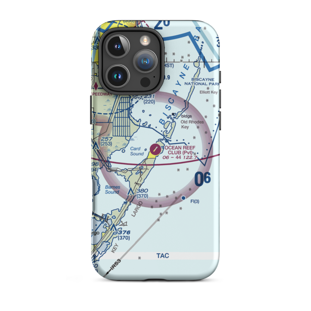 Ocean Reef Club Airport (07FA) VFR Sectional  Tough iPhone Case iPhone 16 Pro Max model shown