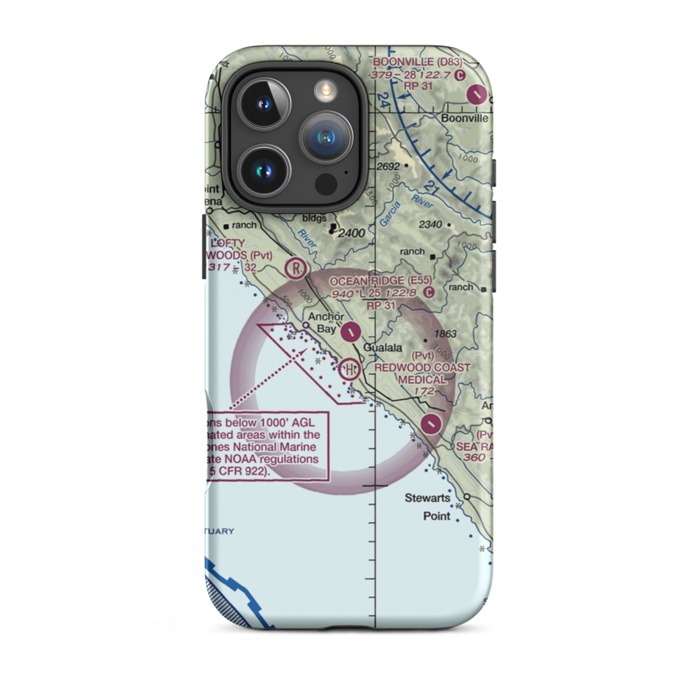 Ocean Ridge Airport (E55) VFR Sectional  Tough iPhone Case iPhone 16 Pro Max model shown