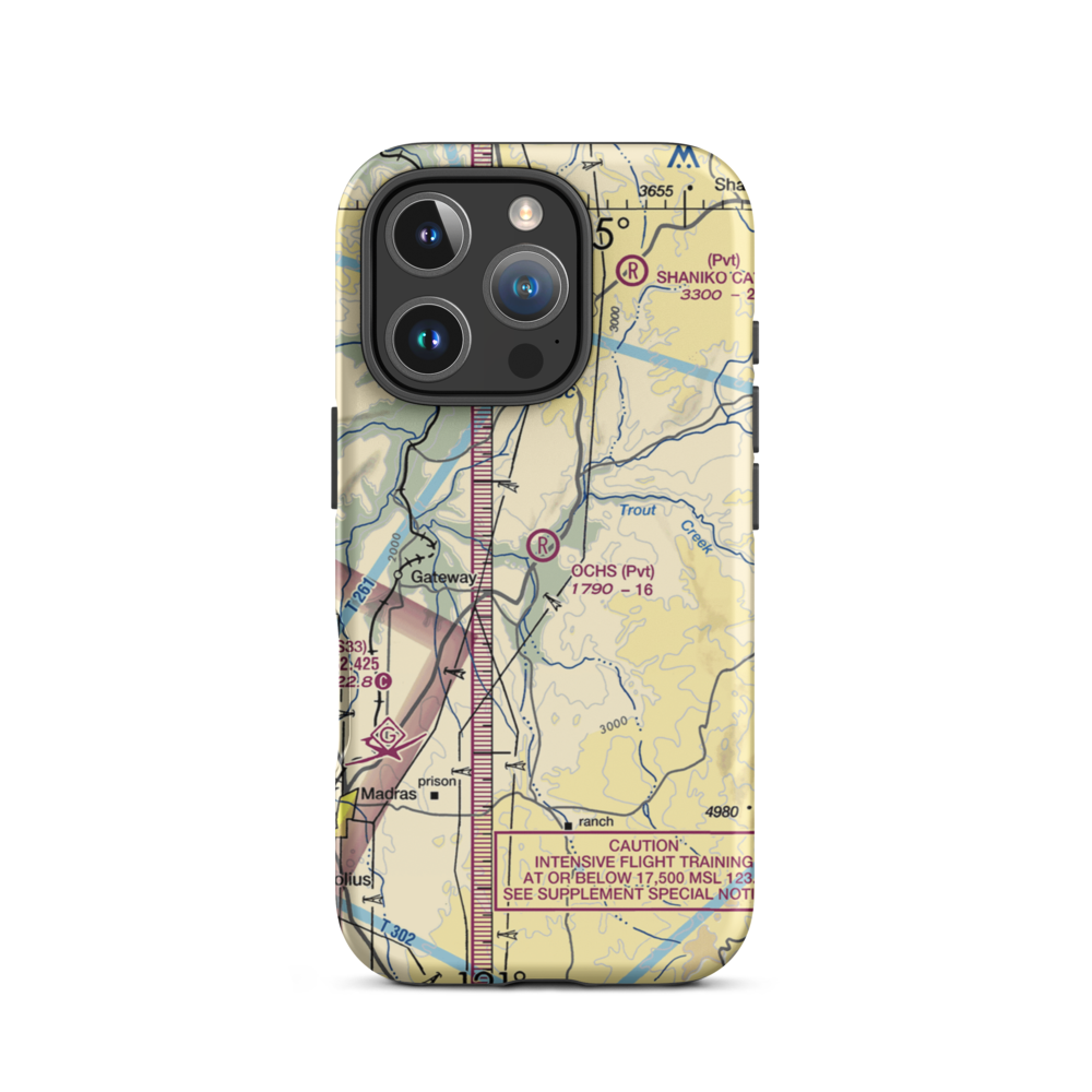 Ochs Private Airport (72OR) VFR Sectional  Tough iPhone Case iPhone 16 Pro model shown