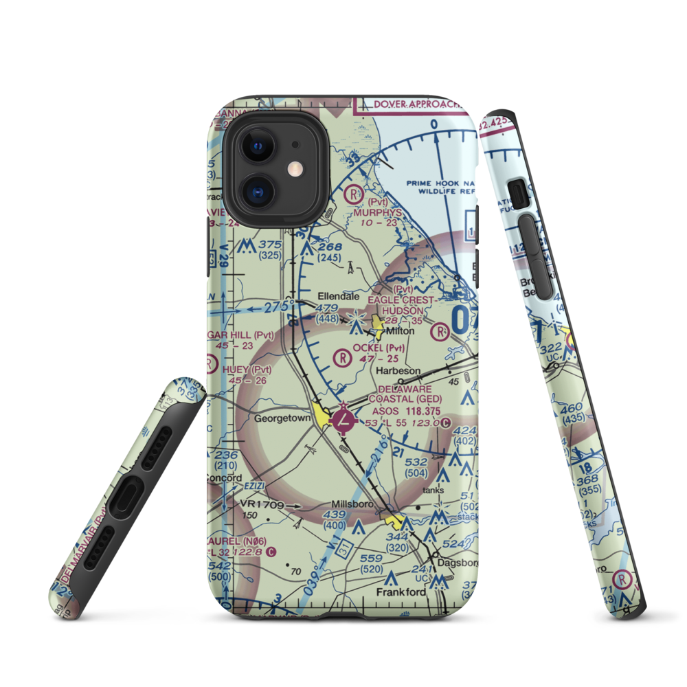 Ockel Farms Airport (DE23) VFR Sectional  Tough iPhone Case iPhone 11 model shown